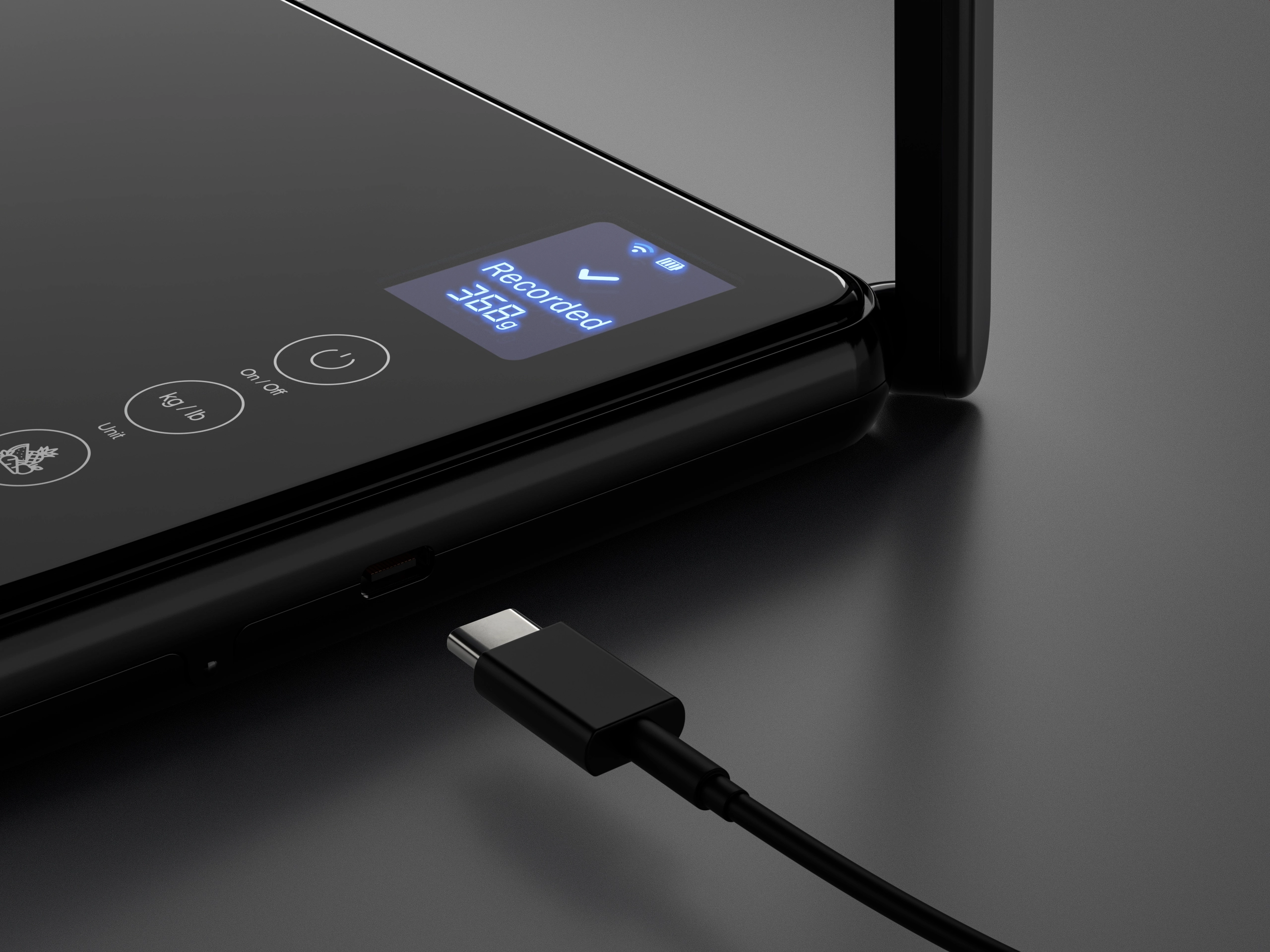 qalzy scale device black usb cable