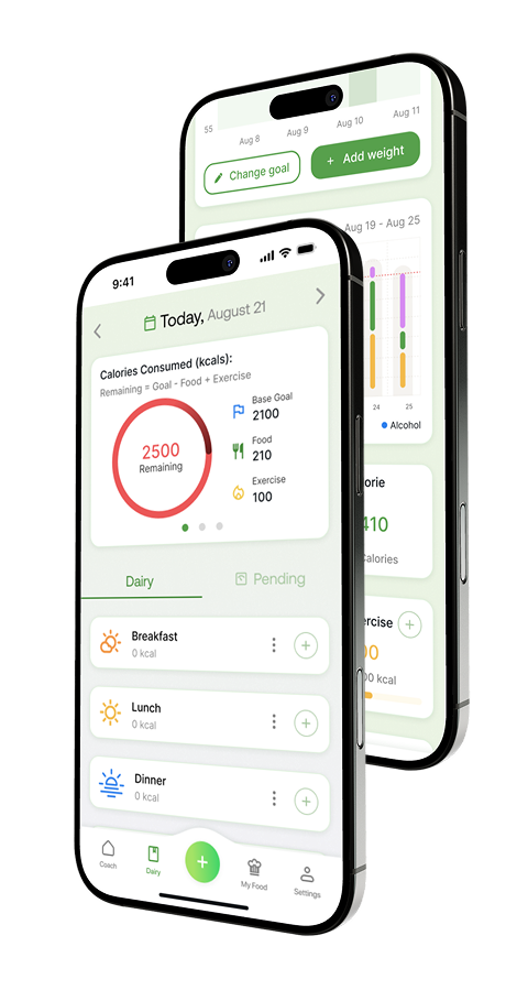 two mobile phones with qalzy app