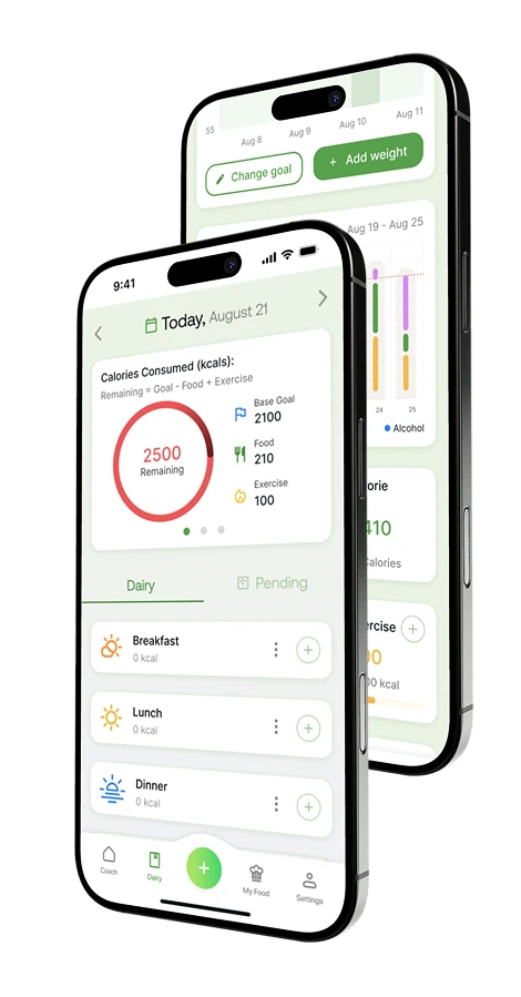 two mobile phones with qalzy app